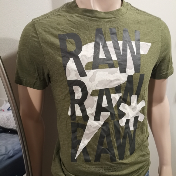 G-Star Raw Men's Graphic Logo Tee Army Green XS - Picture 2 of 7
